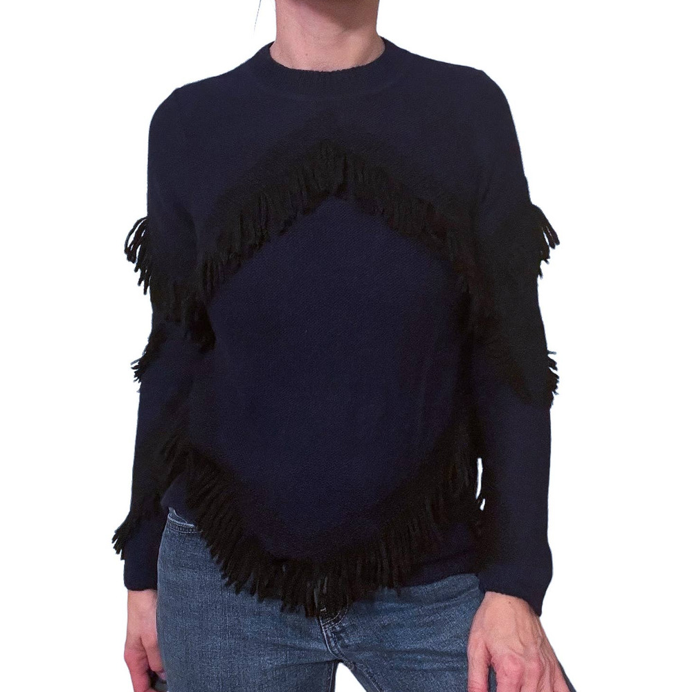 TANYA TAILOR FRINGE CHA CHA ALPACA SWEATER JUMPER BOHO STYLE WOMEN SIZE XS/S - Picture 4 of 16